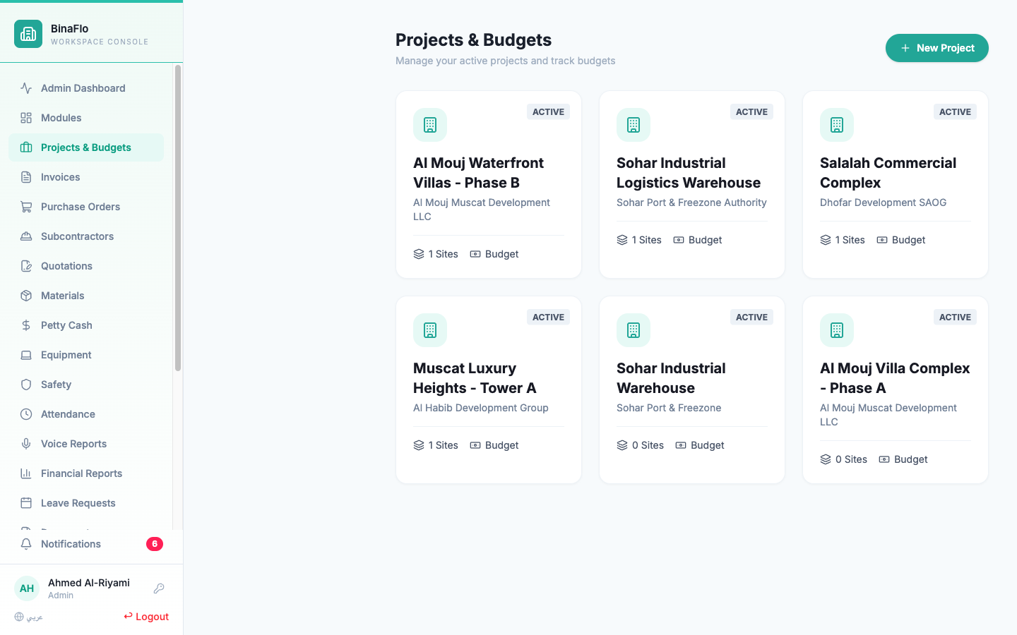 BinaFlo Project & Budget Management